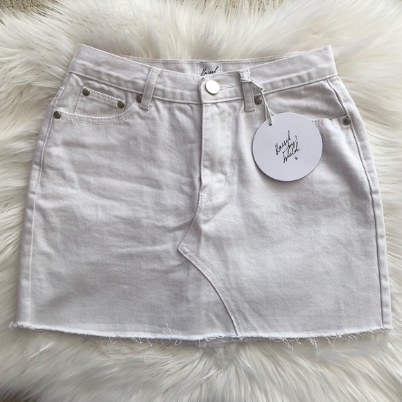 White Denim Skirt - Picture 1 of 5